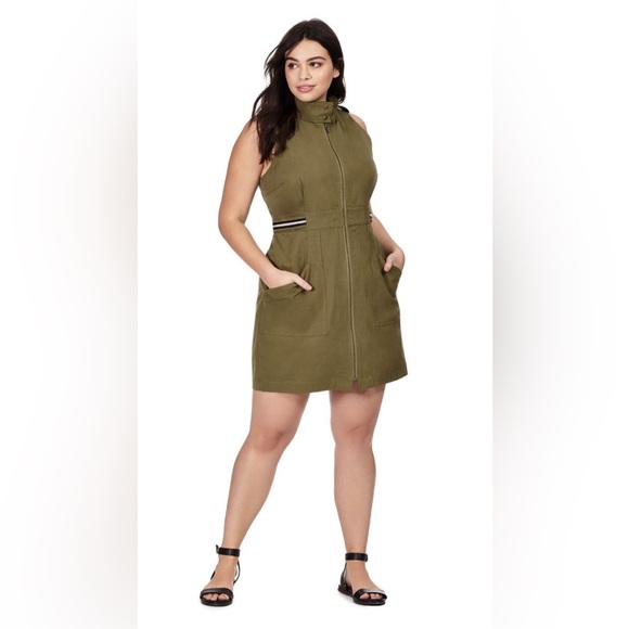 Plenty by Tracy Reese: Military Green Utility Dress - Picture 3 of 17